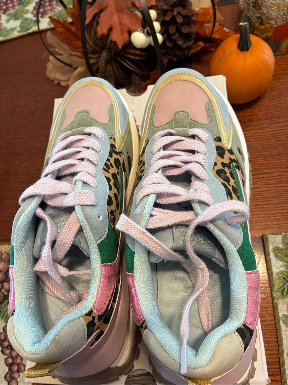 Blowfish Pastel Multi-Color Leopard Accent Platform Sneakers